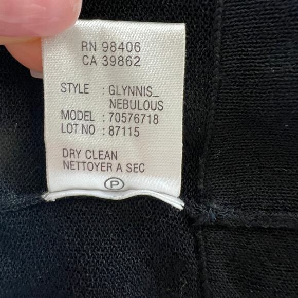 THEORY Black Cardigan Sweater Viscose Button Front Ribbed V-Neck Knit Size Large - Picture 7 of 7